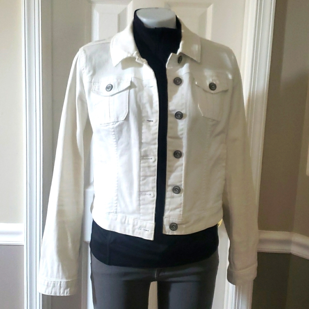 White 'Elle' Denim Jacket - Size women's medium